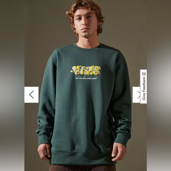 Vans Off the Wall limited edition crewneck sweatshirt in green size medium - Picture 1 of 13